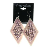 Pink & Purple Colored Acrylic Dangle-Earrings With Crystal Accents #LQE1659