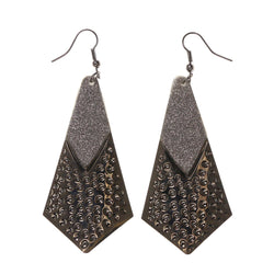 Glitter Sparkle Dangle-Earrings Silver-Tone Color #LQE1660