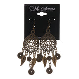 Leaf Flower Dangle-Earrings Gold-Tone Color #LQE1662