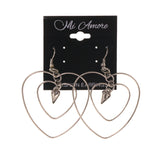 Heart Dangle-Earrings Silver-Tone Color #LQE1664