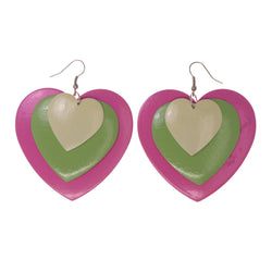 Colorful  Heart Dangle-Earrings #LQE1667