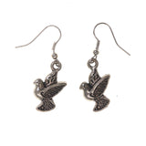 Bird Dangle-Earrings Silver-Tone Color #LQE1668
