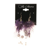 Colorful  Real Feather Cheetah Print Dangle-Earrings #LQE1670