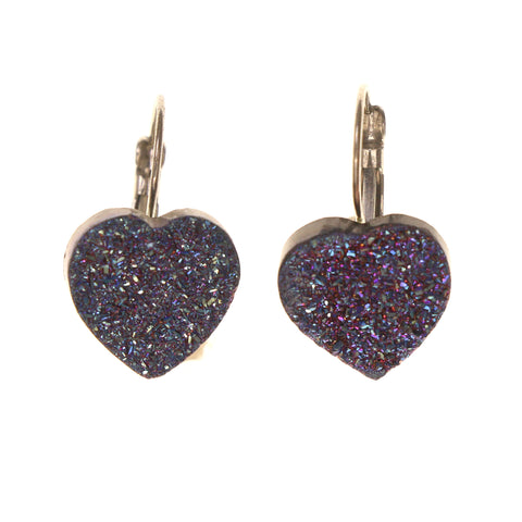 Colorful  Glitter Sparkle Heart Dangle-Earrings #LQE1671