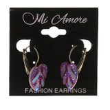 Heart Dangle-Earrings Purple Color #LQE1672