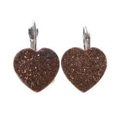 Colorful  Glitter Sparkle Heart Dangle-Earrings #LQE1673