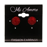 Red Acrylic Stud-Earrings #LQE1681
