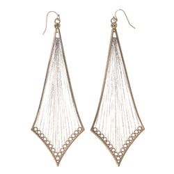 Silver-Tone Metal Dangle-Earrings With Crystal Accents #LQE1698