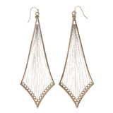 Silver-Tone Metal Dangle-Earrings With Crystal Accents #LQE1698