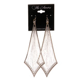 Silver-Tone Metal Dangle-Earrings With Crystal Accents #LQE1698