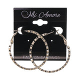 Silver-Tone Metal Hoop-Earrings #LQE1715
