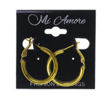 Yellow Metal Hoop-Earrings #LQE1722
