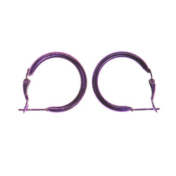 Purple Metal Hoop-Earrings #LQE1723