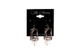 Silver-Tone & Clear Colored Metal Dangle-Earrings With Bead Accents #LQE1725