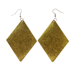 Glitter Sparkle Dangle-Earrings Yellow Color #LQE1732