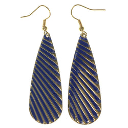 Blue & Gold-Tone Colored Metal Dangle-Earrings #LQE1750