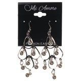 Silver-Tone Metal Dangle-Earrings With Bead Accents #LQE1753