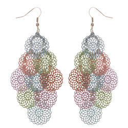 Colorful  Flower Pastel Chandelier-Earrings #LQE1754
