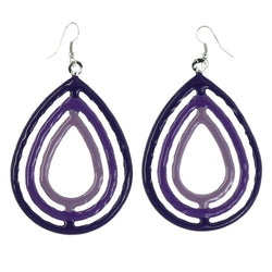 Purple Metal Dangle-Earrings #LQE1756