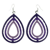 Purple Metal Dangle-Earrings #LQE1756