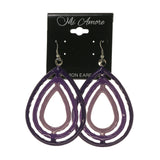 Purple Metal Dangle-Earrings #LQE1756