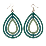 Green & Blue Colored Metal Dangle-Earrings #LQE1757
