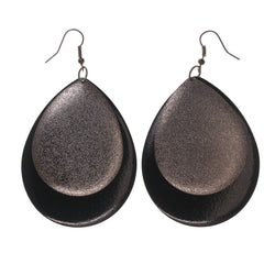 Black & Silver-Tone Colored Metal Dangle-Earrings #LQE1759