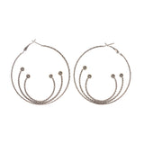 Silver-Tone Metal Hoop-Earrings #LQE1765