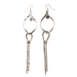 Silver-Tone Metal Dangle-Earrings With Crystal Accents #LQE1773