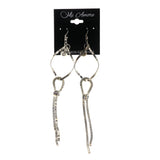 Silver-Tone Metal Dangle-Earrings With Crystal Accents #LQE1773