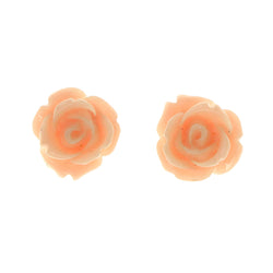 Rose Stud-Earrings Pink Color #LQE1784