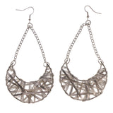 Silver-Tone Metal Dangle-Earrings #LQE1789