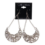 Silver-Tone Metal Dangle-Earrings #LQE1789