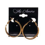 Gold-Tone Metal Hoop-Earrings #LQE1801