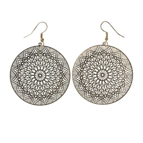 Bronze-Tone Metal Dangle-Earrings #LQE1812