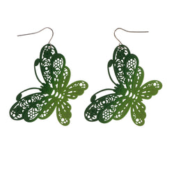 Ombre Butterfly Dangle-Earrings Green Color #LQE1815