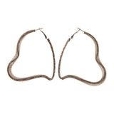 Heart Hoop-Earrings Silver-Tone Color #LQE1870