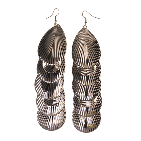 Silver-Tone Metal Dangle-Earrings #LQE1873