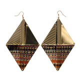 Gold-Tone & Multi Colored Metal Dangle-Earrings #LQE1874