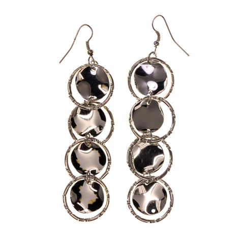 Silver-Tone Metal Dangle-Earrings #LQE1876