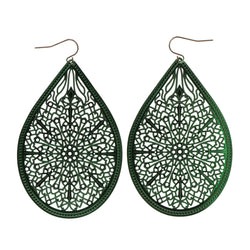 Green Metal Dangle-Earrings #LQE1883