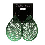 Green Metal Dangle-Earrings #LQE1883