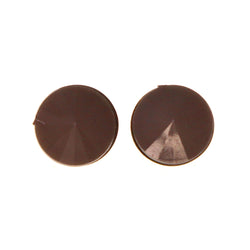 Gray & Gold-Tone Colored Acrylic Stud-Earrings With Bead Accents #LQE1886