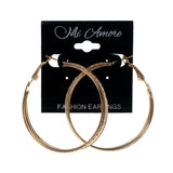 Gold-Tone Metal Hoop-Earrings #LQE1900