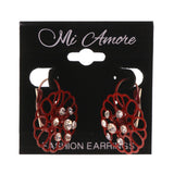 Flower Dangle-Earrings Red Color #LQE1914