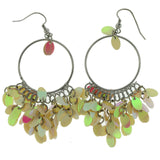 Multi & Silver-Tone Colored Metal Dangle-Earrings