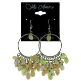 Multi & Silver-Tone Colored Metal Dangle-Earrings