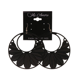 Black Metal Dangle-Earrings #LQE1922