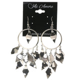 Silver-Tone Metal Dangle-Earrings #LQE1946