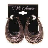 Silver-Tone Metal Hoop-Earrings #LQE1954